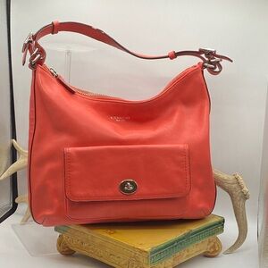608 Coach coral legacy leather pebbled Preowned